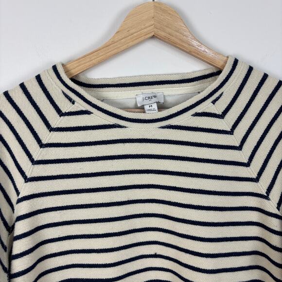 J.Crew Factory Striped raglan crewneck sweatshirt BS219 Nautical Preppy - Picture 2 of 9